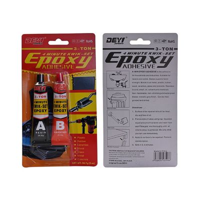 দ্রুত সেট 4 মিনিট ইপোক্সি এবি আঠালো সঙ্গে 1: 1 মিশ্রণ অনুপাত এবং শক্ত বন্ধন জন্য কাটিয়া শক্তি ≥ 16 এমপিএ