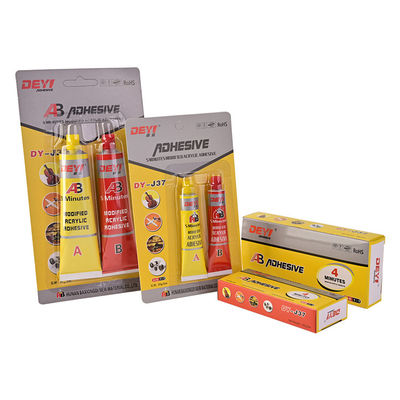 DEYI J37 পরিবর্তিত অ্যাক্রিলিক AB আঠা, যা দৈনন্দিন জিনিসপত্র মেরামতের জন্য ব্যবহৃত হয়, উচ্চ প্রভাব প্রতিরোধ এবং তাপমাত্রা সহনশীলতা (-60~+100°C) সহ