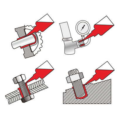 Hgh তাপমাত্রা লাল ছোট বোতল পাইপ সিল্যান্ট থ্রেড লকার আঠালো